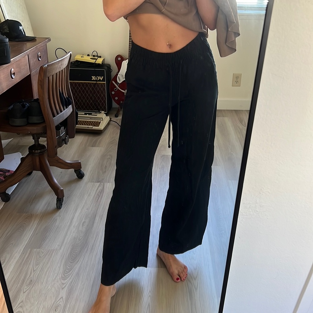 Black linen pants